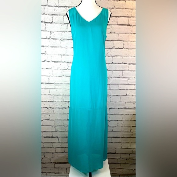 Gianni Bini Teal Blue Sheath Dress Maxi Dress size 8 Demur - Picture 1 of 11